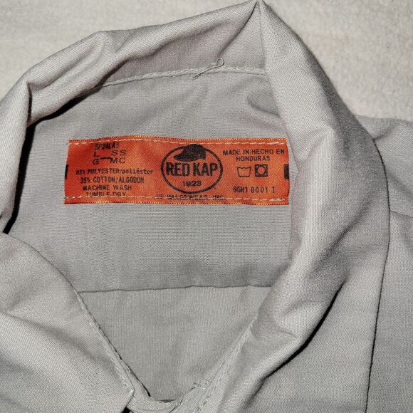 Red Kap Shirt Mens Sz L Gray Industrial Work Shirt Short Sleeve SP24LA5 Workwear - Picture 12 of 16